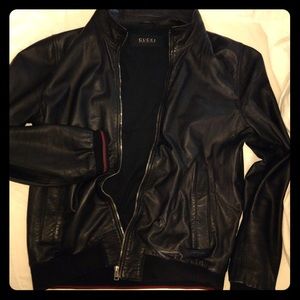 Gucci leather jacket.
